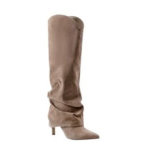 Marc Fisher LTD Women's Nairine Boot, Medium Natural Suede 101 Size 6